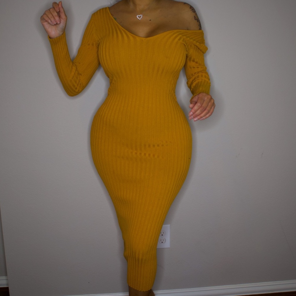 Mustard Bodycon Dress